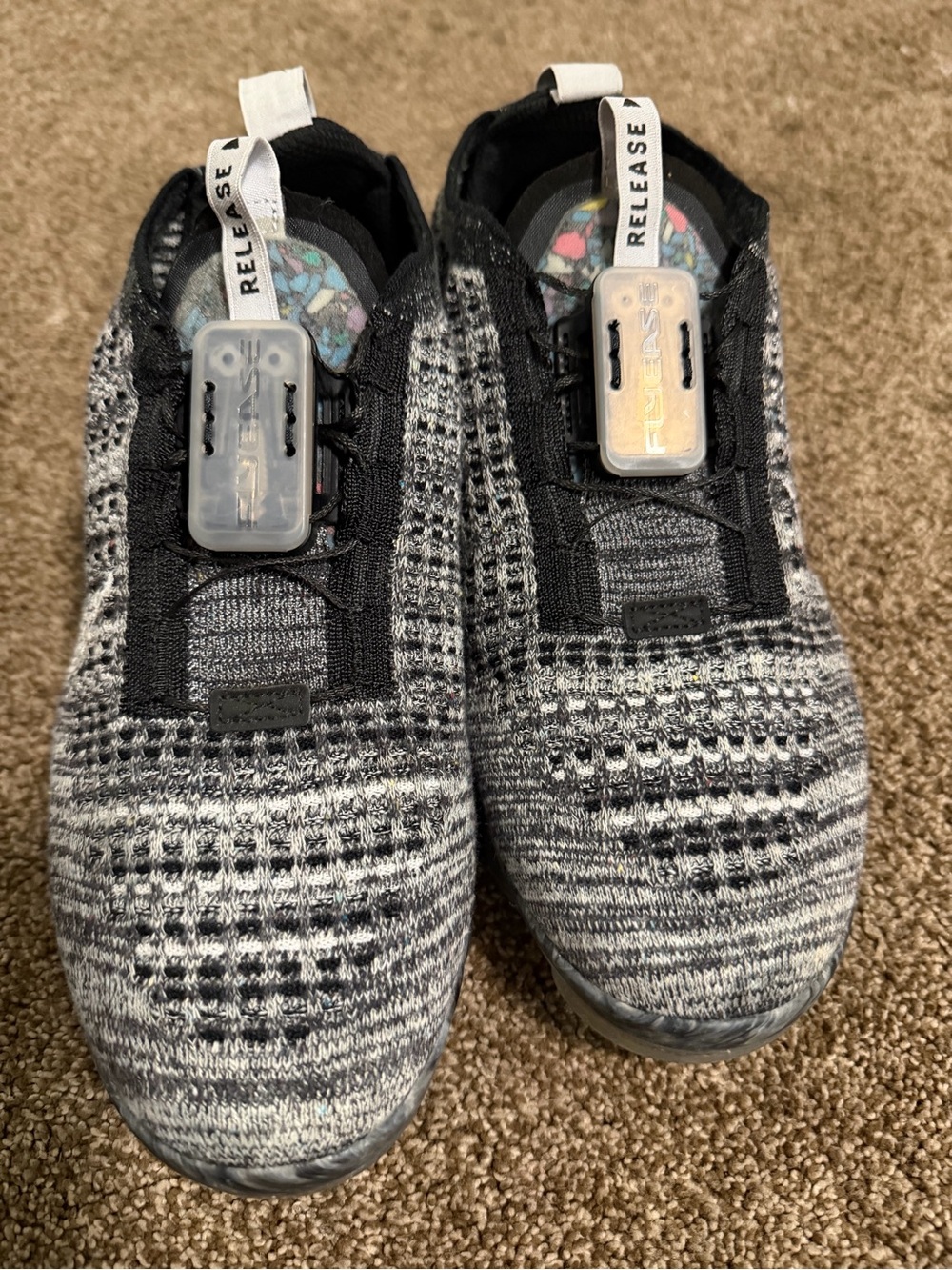 Nike Kids Black and Gray Knit Slip-On Sneakers